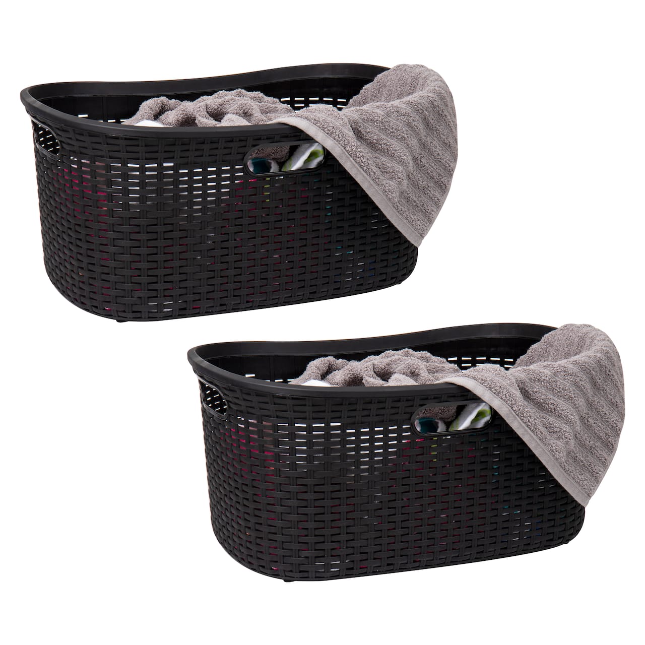 Mind Reader 40L Ventilated Laundry Basket with Cut Out Handles, 2ct.